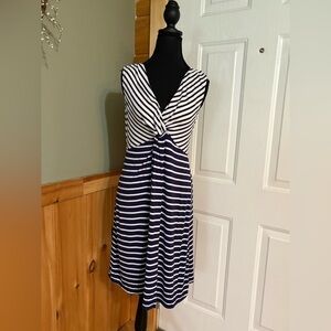 Soma Navy and White Striped Dress